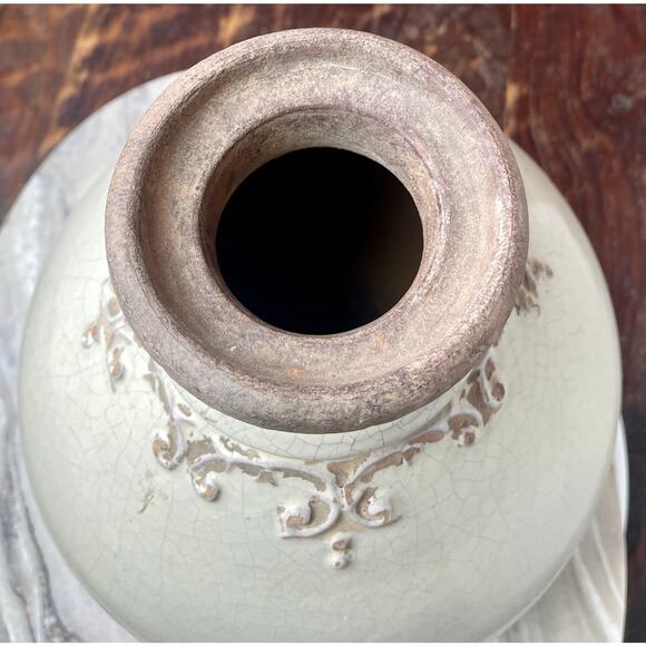 Uttermost Cream Ceramic Crackle Glaze Decorative Bottle Urn Finial Stopper 14" - Picture 9 of 9